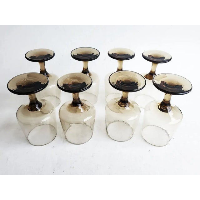 1960s Tawny Accent Water or Wine Goblets by Libbey Glass Company, Set of 8 For Sale - Image 10 of 10