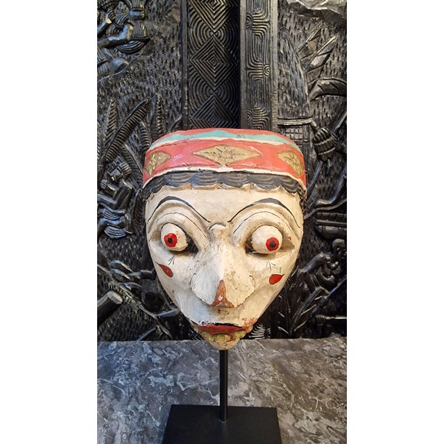 Balinese Mask on a Stand, 1950s For Sale - Image 3 of 9