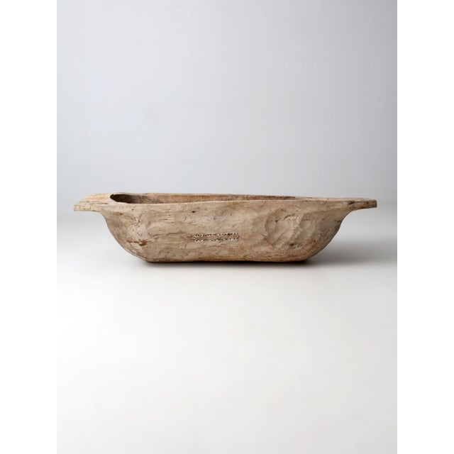 French Country Antique 19th Century American Hand Hewn Dough Bowl For Sale - Image 3 of 18