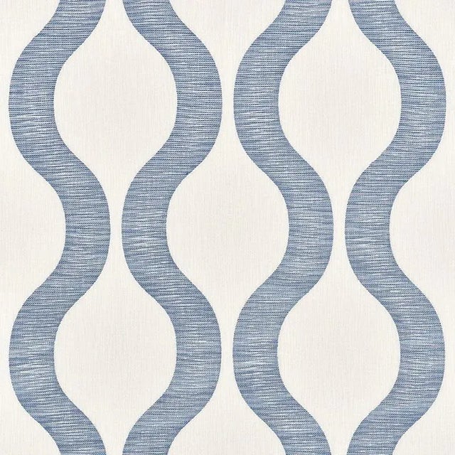 Sample - Schumacher Ondata Fabric in Blue For Sale