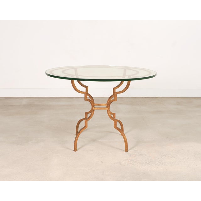Metal French Gilded Iron Hollywood Regency Breakfast or Center Table For Sale - Image 7 of 18