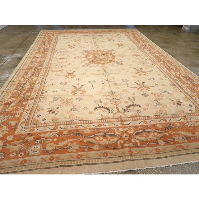 Ivory Galerie Shabab Collection Mid-20th Century Turkish Anatolian Large Carpet For Sale - Image 8 of 10