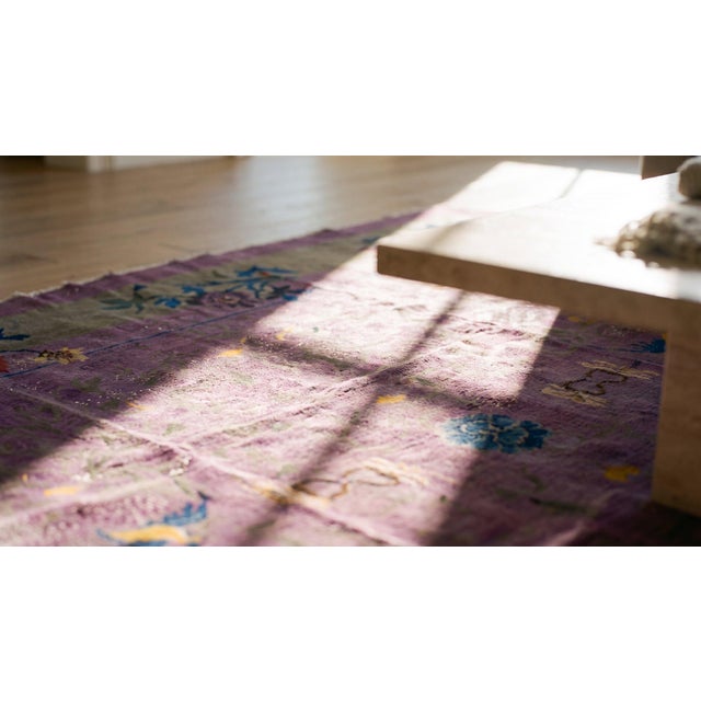 Purple 1920s Chinese Art Deco Carpet ( 9' 9'' x 13' 8'' - 295 x 415 cm ) For Sale - Image 8 of 9