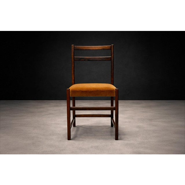 Monumental Set of Twelve Brazilian Modern Rosewood Dining Chairs by Celina With Saddle Mohair Upholstery, Brazil, 1960s For Sale In New York - Image 6 of 14