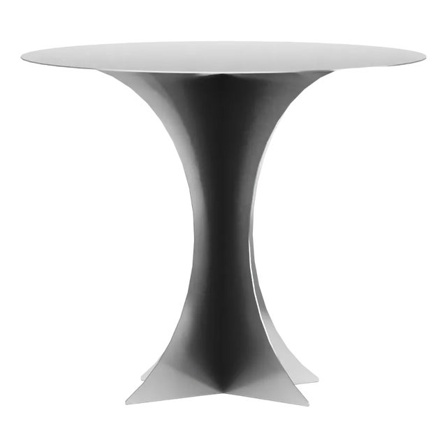 T-01 Silver Stainless Steel Metal Dining Table by Kwaku Boateng For Sale