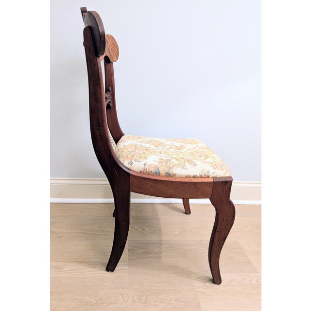 Late 19th Century 19th Century Victorian Mahogany Carved Balloon Back Slip Seat Side Chair For Sale - Image 5 of 9