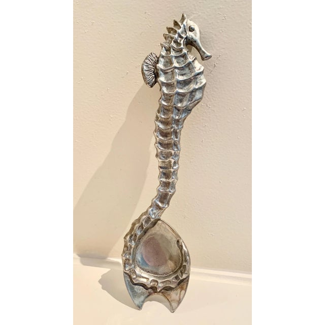 Mid-Century Modern Seahorse Shaped Tasting or Salad Spoon Utensil For Sale In Los Angeles - Image 6 of 8