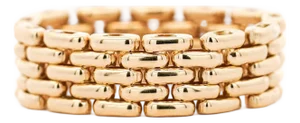 18k Gold Oval Link Chain Band Ring Size 7