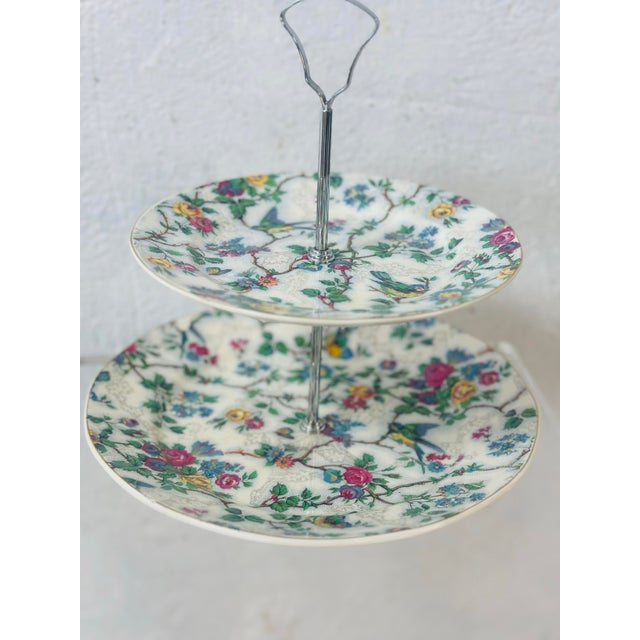 Vintage English Ceramic Two Tier Servicing Stand For Sale In Charleston - Image 6 of 7