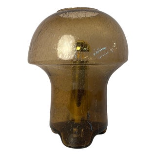 Brown Mushroom Lamp with Glass Inclusion from Süssmuth Leuchten, 1970s For Sale