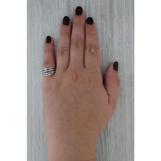 Silver 0.37ctw Diamond Orbite Multiband Ring 14k White Gold Size 5.25-5.5 For Sale - Image 8 of 8