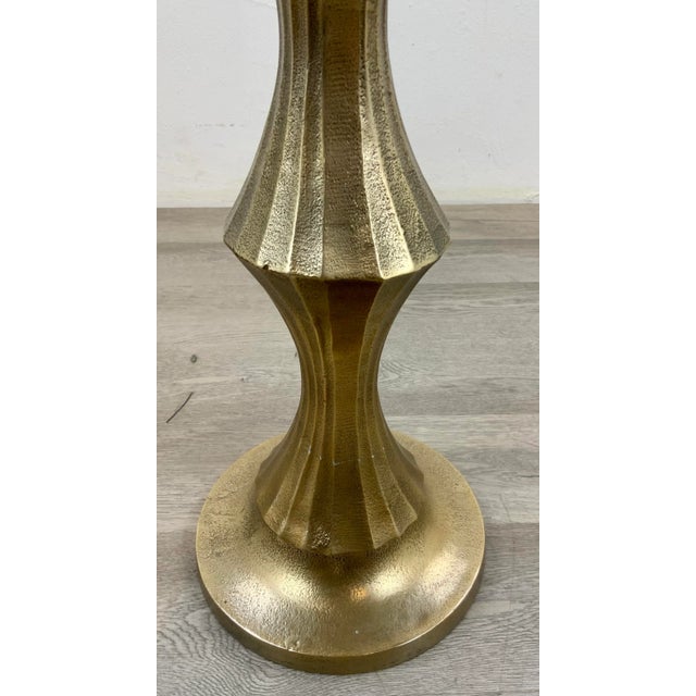 Stylish Currey & Co. Modern Bronze Finished Fluted Drinks Table, showroom floor sample