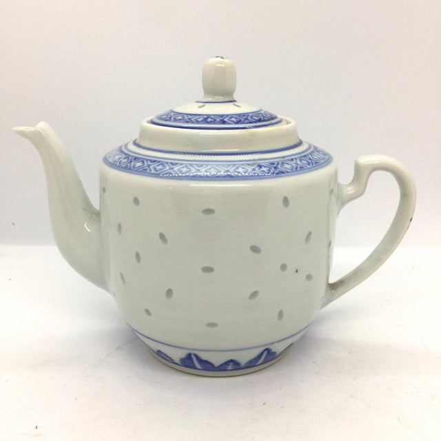 Vintage Chinoiserie Rice Ware Teapot Chairish