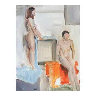 Contemporary Impressionist Female Nude Study Painting For Sale