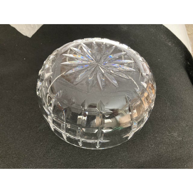 90's clear crystal serving, center bowl 7" D X 3" H, No makers mark , in excellent condition.