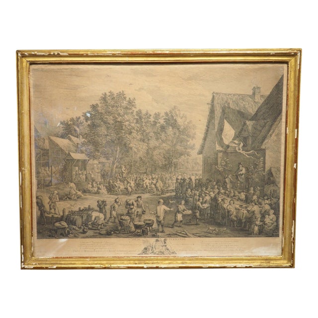 La 3ème Fête Flamande 18th Century Lithograph by Jacques-Philippe Le Bas For Sale