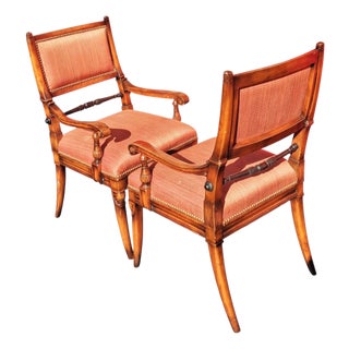 Own a Masterpiece of Classic American Craftsmanship With This Rare Pair Antique Hickory White Maple Armchairs. For Sale