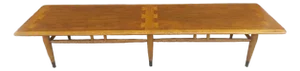 Lane Acclaim Mid 20th Century Extra Long Walnut Dovetail Coffee Table