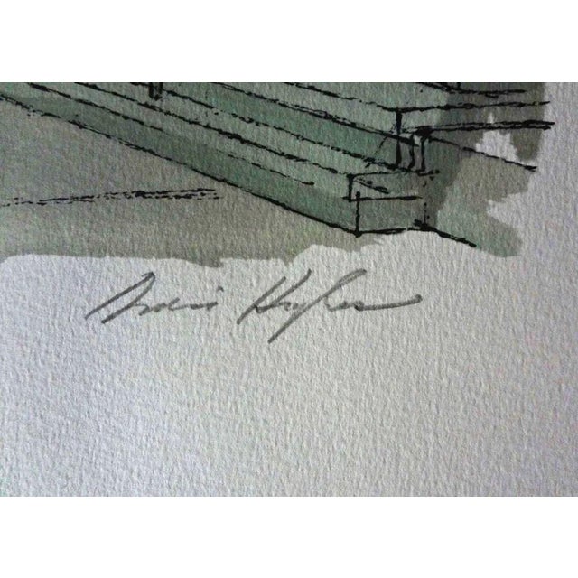 Mid-Century Modern Late 20th Century Vintage NYC Framed Silkscreen Wall Street Listed Artist Ardis Hugues Pencil Signed For Sale - Image 3 of 4