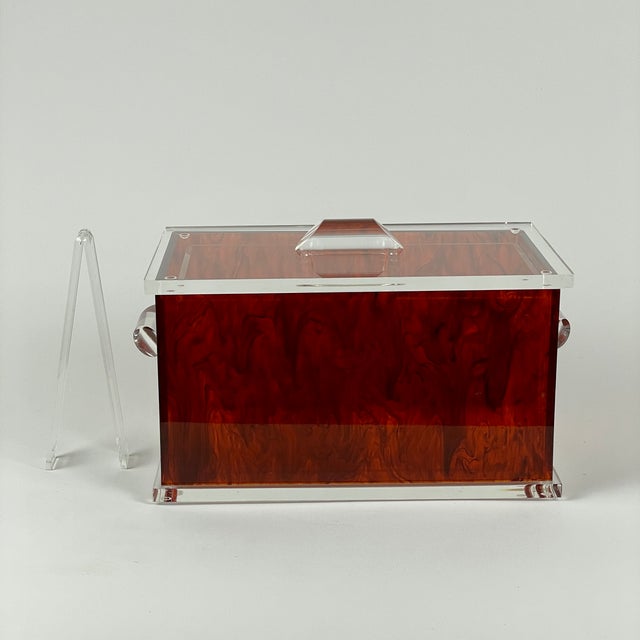 Most Exquisite Mid-Century Modern Lucite Tortoise Shell Ice Bucket With ...