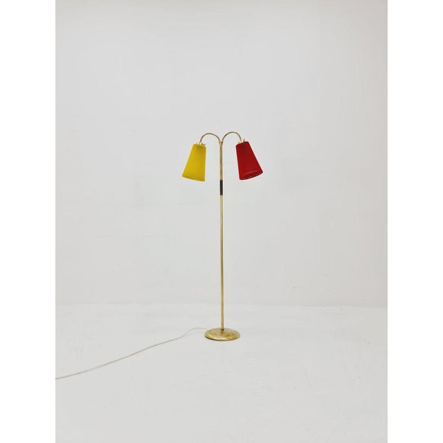 Metal Mid-Century German Brass Arc Floor Lamp with Flex Arms, 1960s For Sale - Image 7 of 11
