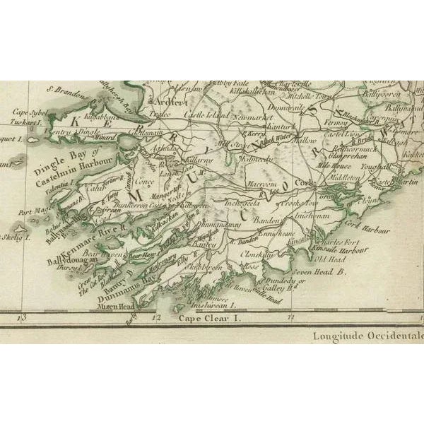 Early 19th Century Map of Ireland, 1802 For Sale - Image 5 of 8