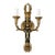 Antique French Empire Brass Torch Design 3 Arm Wall Sconce For Sale