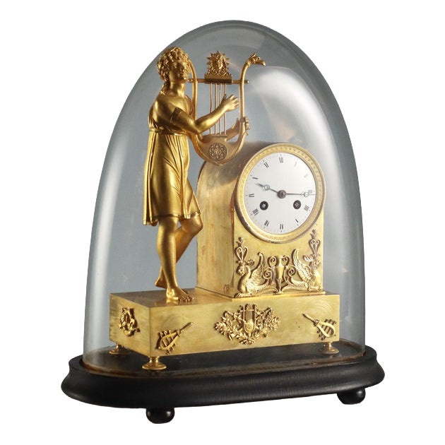 Table Clock with Display Case For Sale