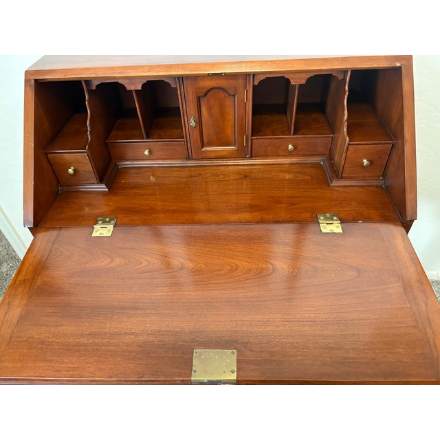 1960s Henkel Harris Wild Cherry Lady Astor Writing Desk For Sale - Image 16 of 17