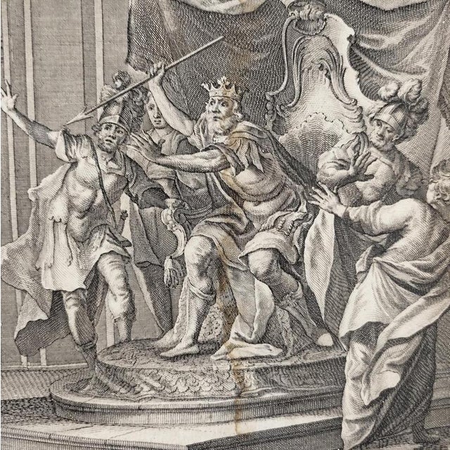Maarten De Vos and Aegidius Sadeler II, The Story of Saul and David, Burin Engraving on Paper, Framed For Sale - Image 3 of 9