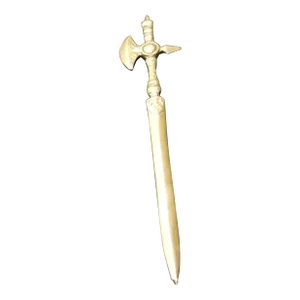 1920s Solid Brass Ornate Royal Motif Letter Opener From Spain