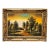 Realistic Cottage Landscape Hand-Painted on Cotton Fabric For Sale