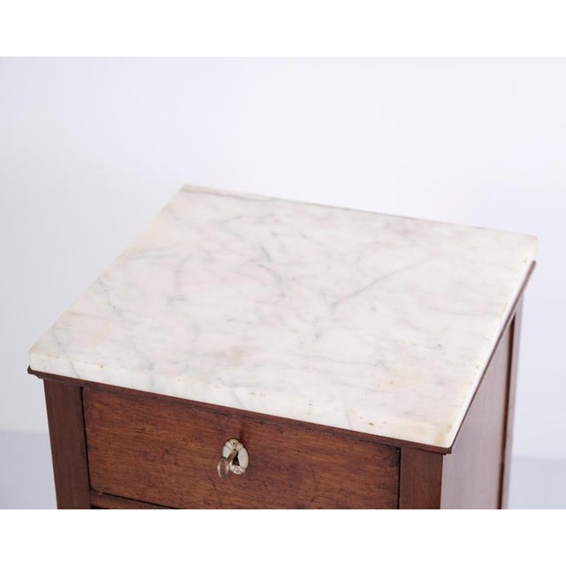 Mahogany Bedside Table with Marble Top, 1930s For Sale - Image 6 of 11