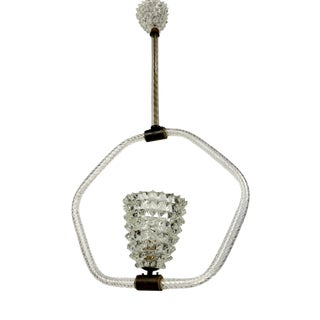 Murano Rostrato Glass Pendant Lamp from Barovier & Toso, 1940s For Sale