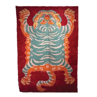 Turkish Handwoven Tapis Tigre Rug, 1960s For Sale