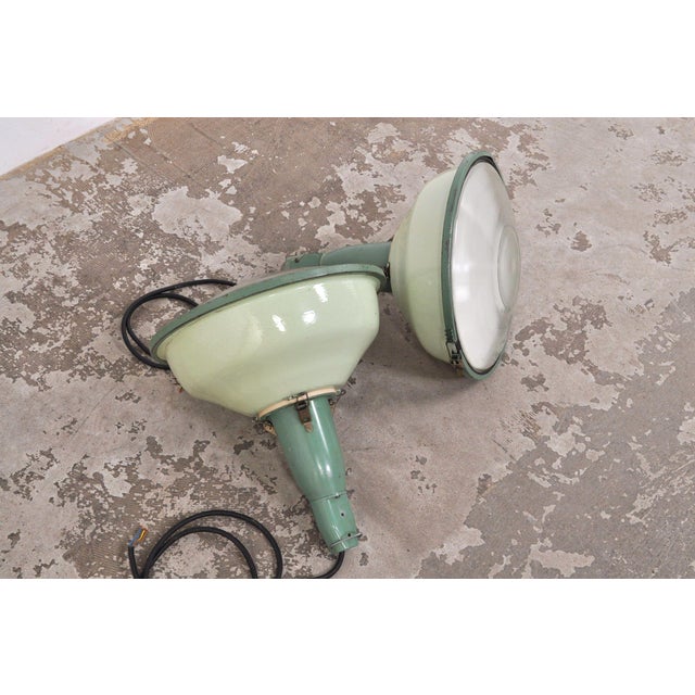 Industrial Vintage Enamel Pendant Lamps, 1950s For Sale - Image 3 of 9