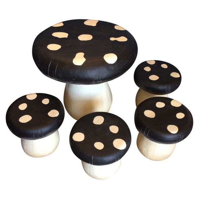 Mushroom Table & Stool Set Chairish