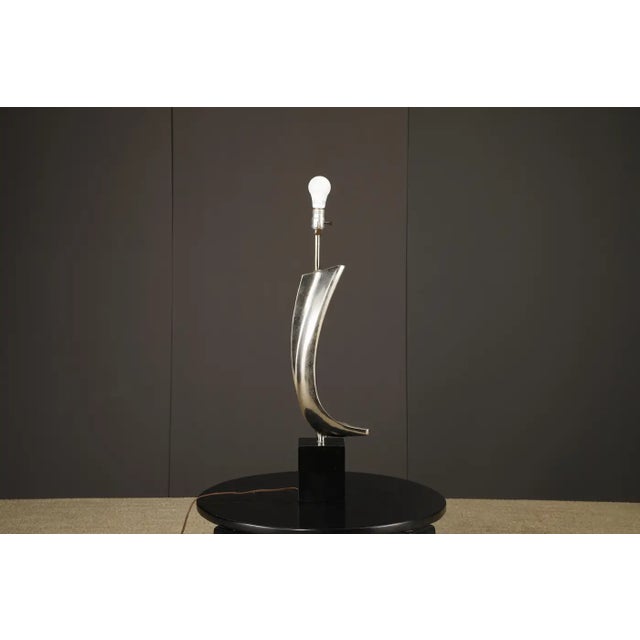 Maurizio Tempestini Maurizio Tempestini for Laurel Lamp Co Sculptural Chrome Arc Table Lamp, 1970s For Sale - Image 4 of 17