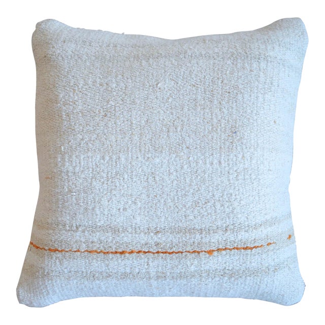 Vintage Handmade Hemp Kilim Rug Pillow Cover For Sale