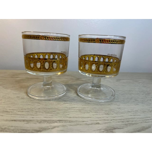1960s 1960s Culver Antigua 22k Gold Mid-Century Cordial Glasses- Set of 6 For Sale - Image 5 of 8