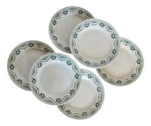 Iron Earth Flat Plates from Galeries Ennegé Paris, 1930s, Set of 6