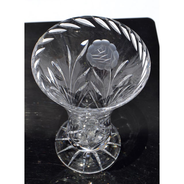 Glass 1970s Waterford Brilliant Cut Crystal Heavy Vase Star Base For Sale - Image 7 of 12