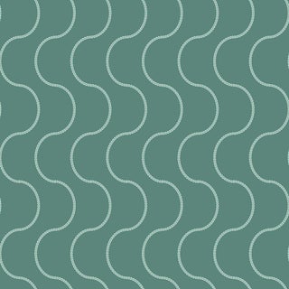Moire Lace Wallpaper by Paule Marrot in Dark Seafoam For Sale