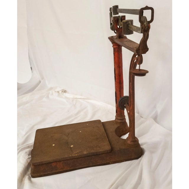 19th Century Rustic Country Store Countertop Scoop Scale Balance For Sale - Image 10 of 13