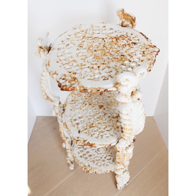 Antique French Tiered Cast Iron Garden Plant Stand For Sale In Los Angeles - Image 6 of 7