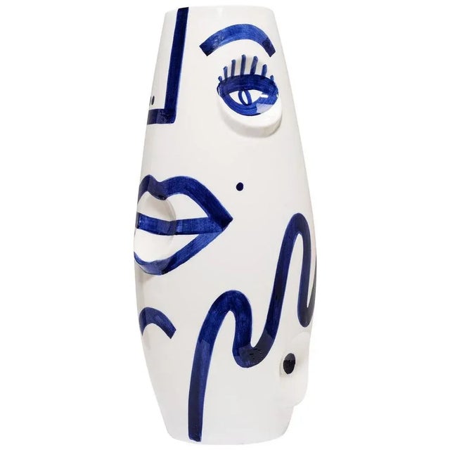 Gold Eye Face Ceramic Vase by Malwina Konopacka For Sale - Image 8 of 8