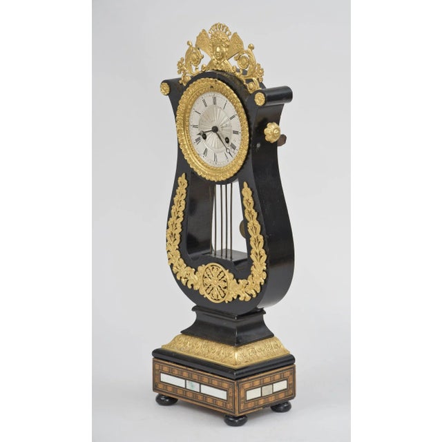 French Eight-Day Gilded Mantle Clock For Sale - Image 4 of 10