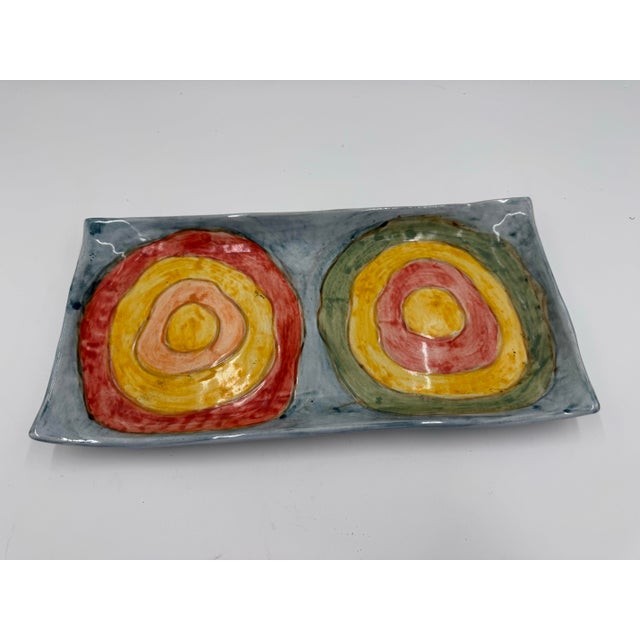 Late 20th Century Vintage Hand Painted Decorative Art Plaque For Sale - Image 5 of 7