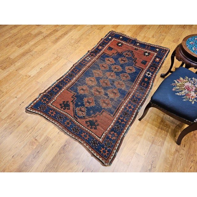 Antique Caucasian Kazak Bordjalou Rug, Hand-Knotted Wool, Late 1800s, 4' x 6' For Sale - Image 9 of 18