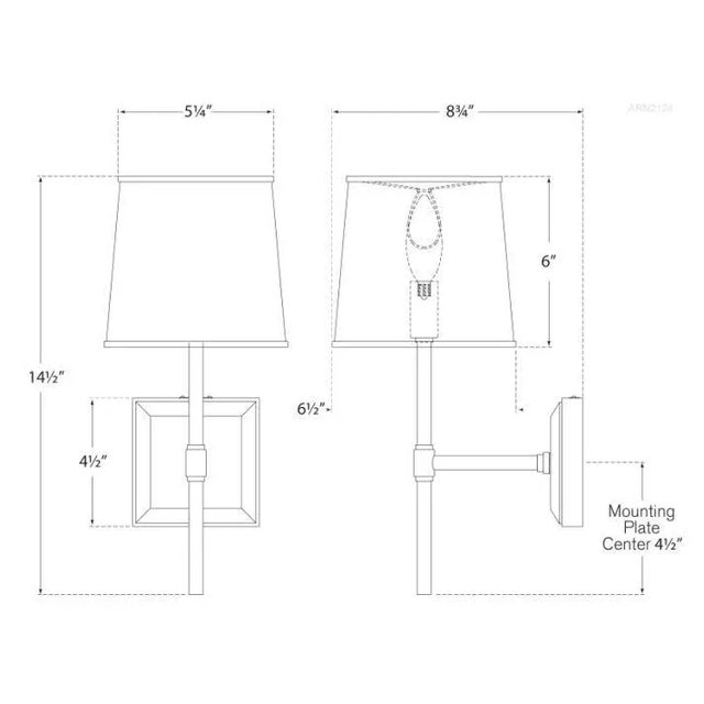 Modern Kate Spade New York for Visual Comfort Signature Bradford Medium Sconce in Soft Brass & Cream with Cream Linen Shade with Soft Brass Trim For Sale - Image 3 of 3